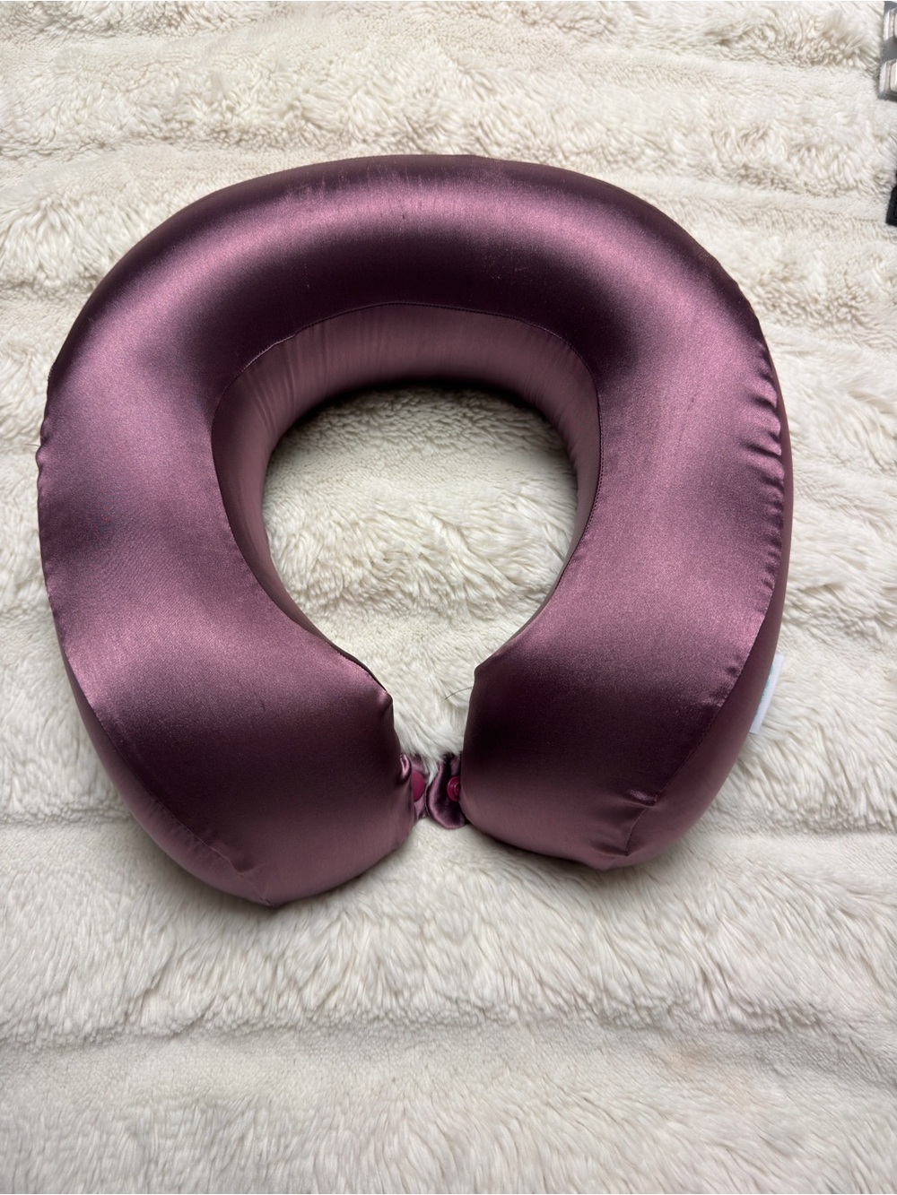 Bliss Satin U-Shaped Travel Neck Pillow in Dusty Mauve